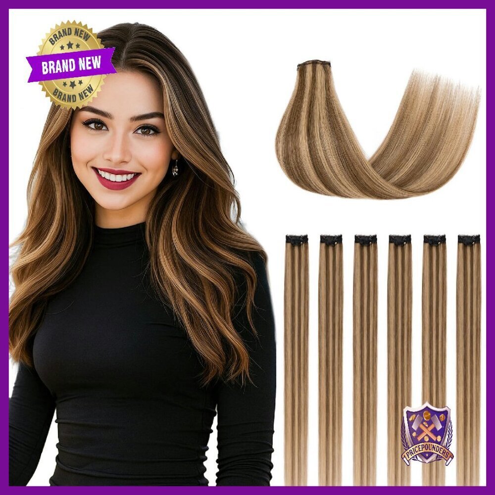10 Inch Clip-In Human Hair Extensions, 6pcs 31g Straight, Add Volume Length
